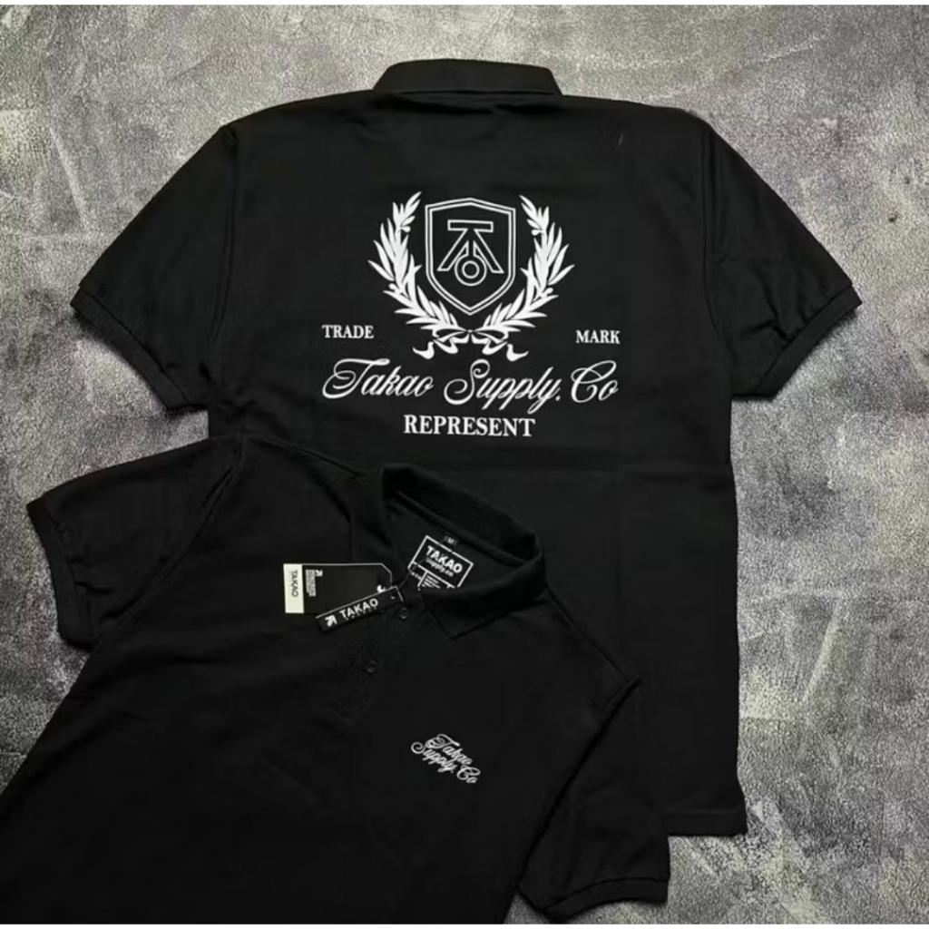 Poloshirt Pria Takao Motif Sablon Plastisol Aunthentic Baju Kaos KErah Distro Cowok Original Brand L