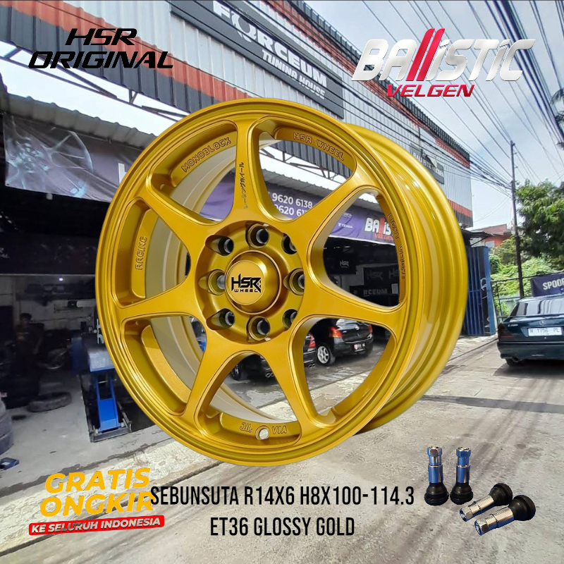 Velg Hsr Sebunsuta Ring 14 Velg Mobil Karimun Wuling Air EV Ayla Brio HSR WHEEL R14