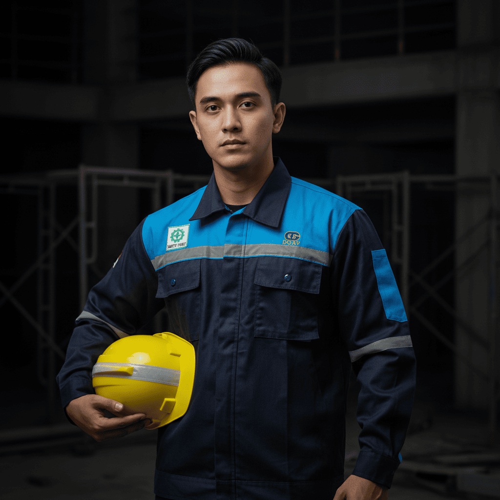 Wearpack Safety / Wearpack Atasan Warna Navy Kombinasi Toska