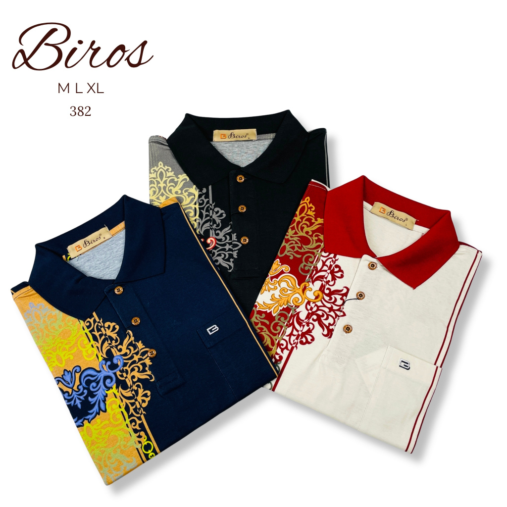 BIROS Kaos Polo Pendek Stretch Pria Original 382