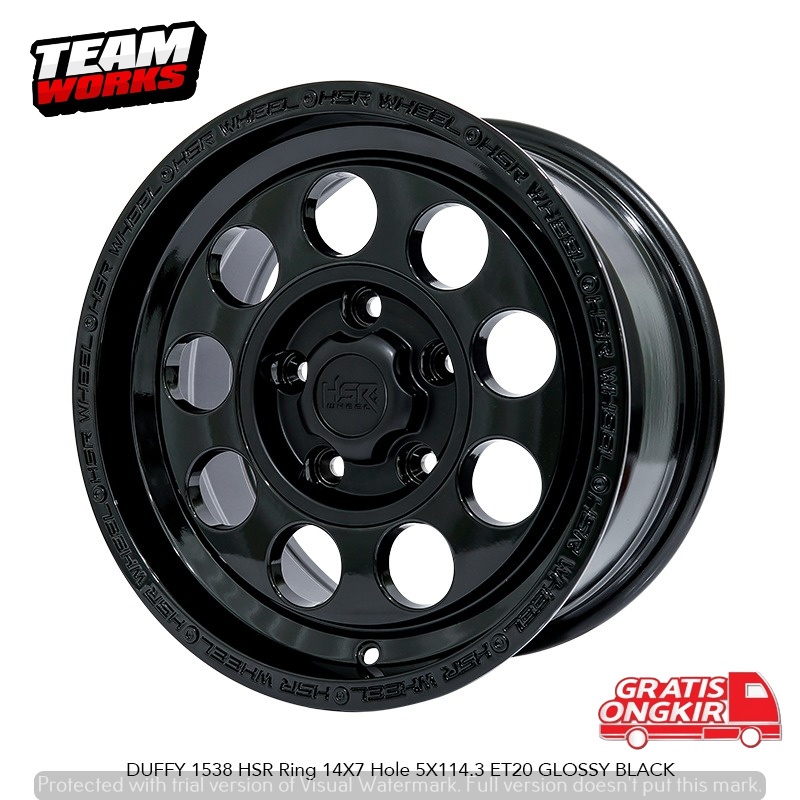 VELG MOBIL RACING R14 UNTUK GRANDMAX INNOVA PALISADE PELAK HSR DUFFY RING 14 LEBAR 7 GLOSSY BLACK