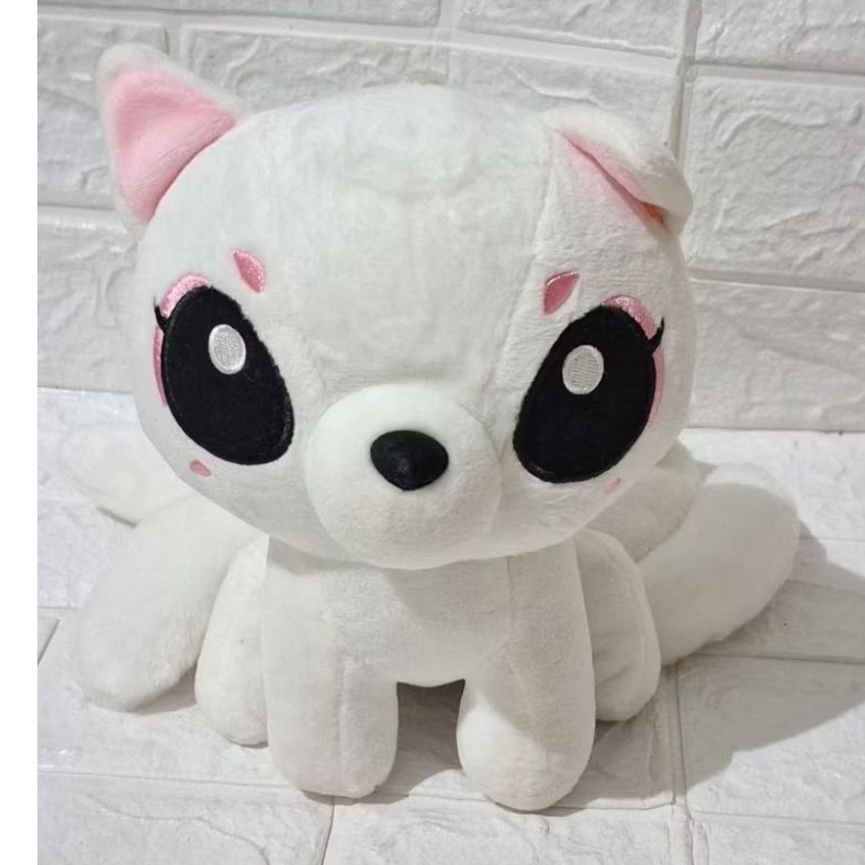 boneka rubah ekor sembilan nine tails gumiho putih kucing putih ekor banyak ekor sembilan 9