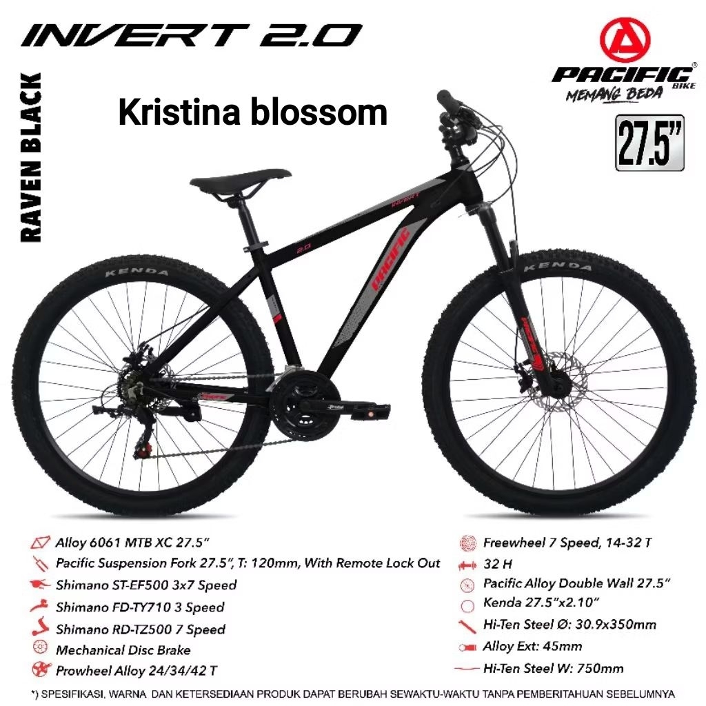 Sepeda MTB gunung 27.5 inch Exotic 2612 AM Pacific Invert Spazio 500 Exotic 27.5 2.0 2612 AH hydraul