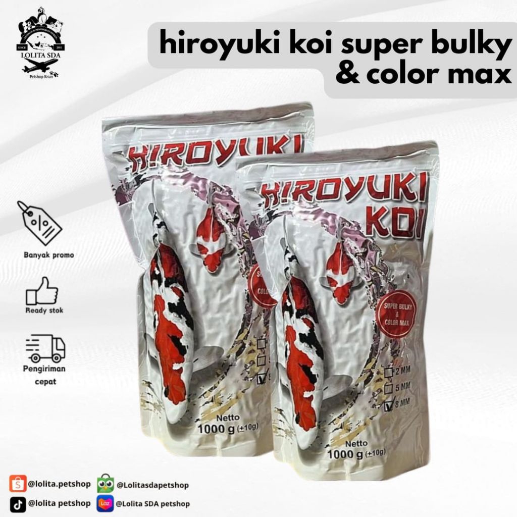 Hiroyuki koi super bulky & color max kemasan 1kg