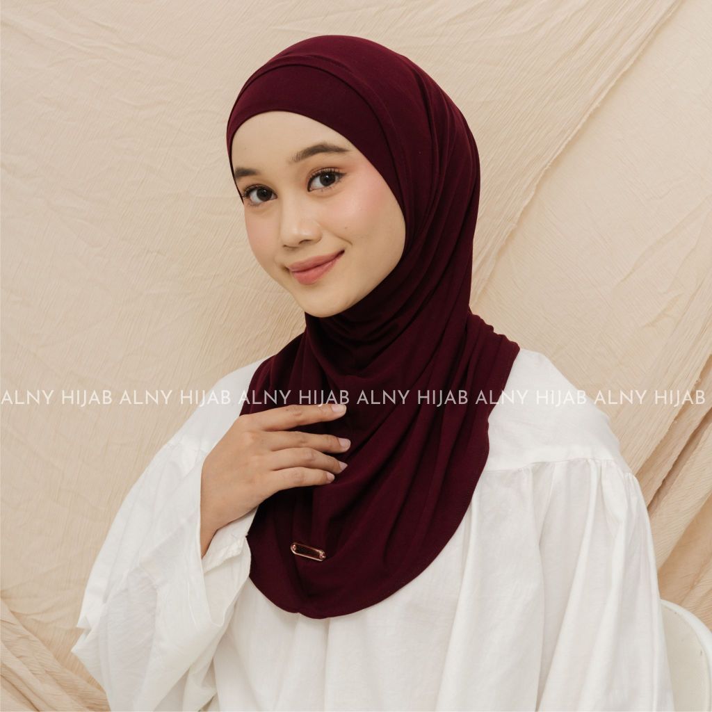ALNY HIJAB - Jilbab Instan Mima Kaos Rayon Kerudung Bergo Instan Size S Hijab Instan Rayon Vanya