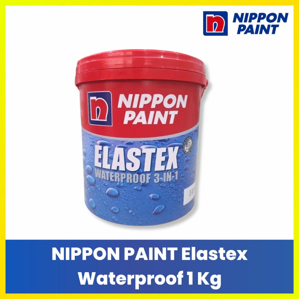 NIPPON PAINT ELASTEX 1KG Cat Anti Retak Waterproofing Eksterior Interior Original
