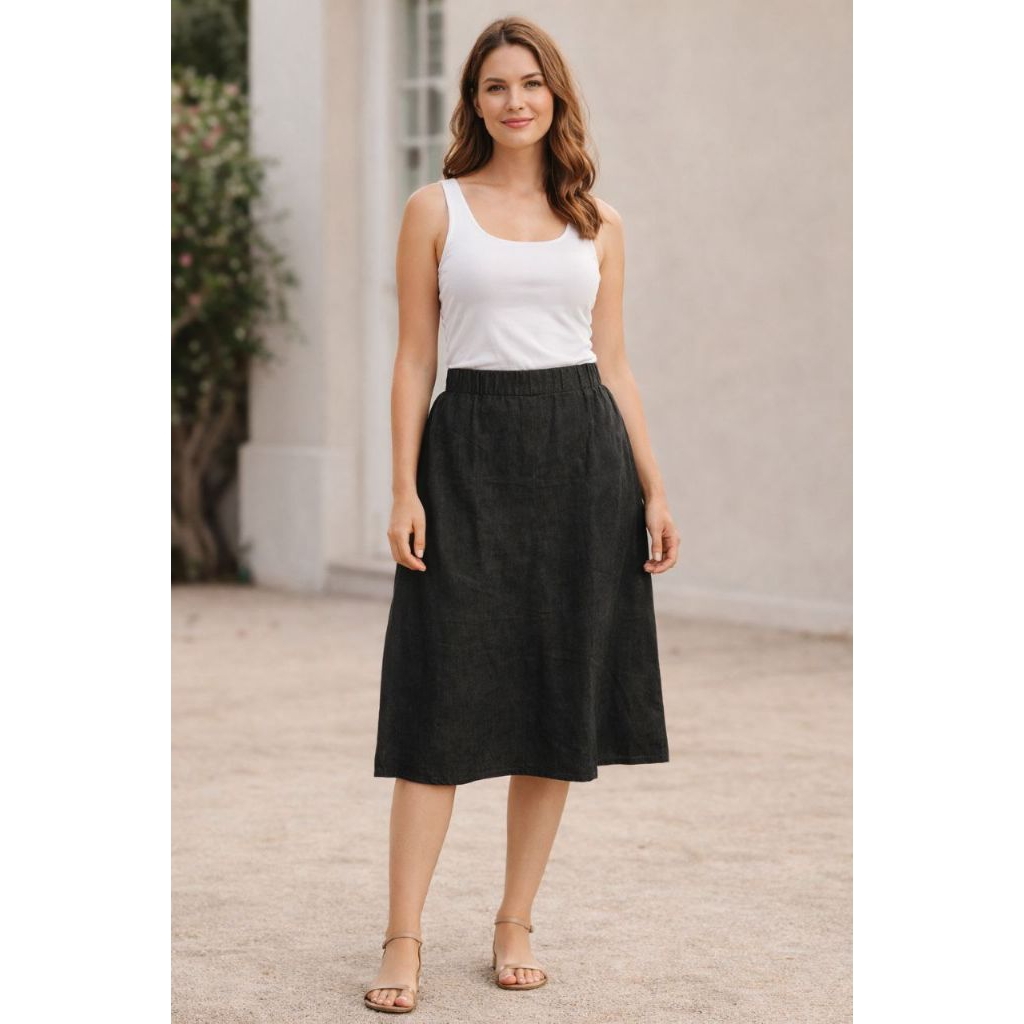 Rok Mini Bawah Lutut Hitam