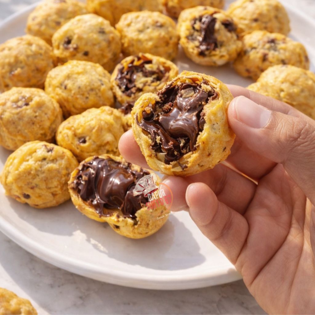 Brothoaly Soes Coklat Cokelat 500G / 1Kg - Kue Sus Kering Isi Coklat Lumer, Cemilan Halal