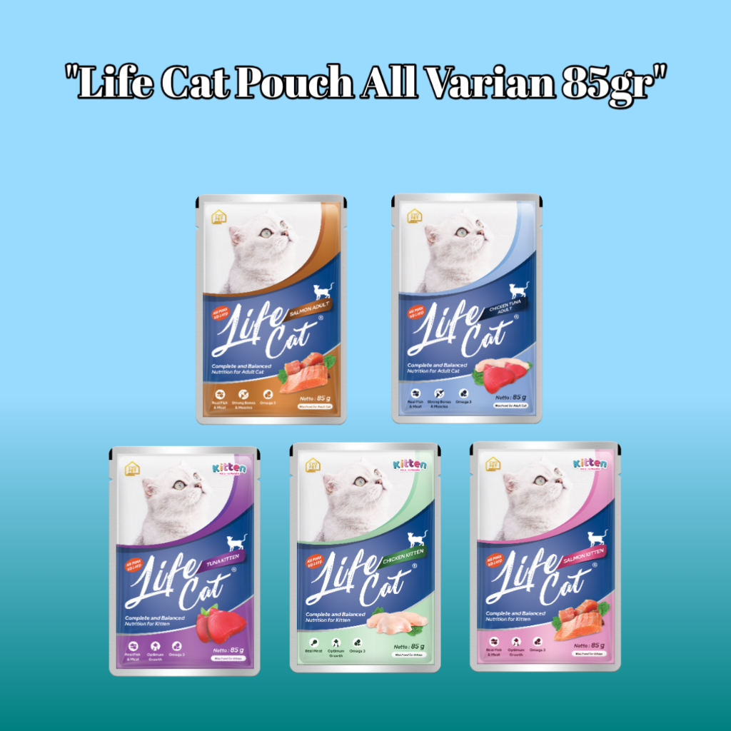 Life cat sachet adult 85gr / makanan basah kucing life cat