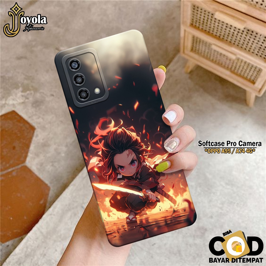 JOYOLA Case OPPO A95/A74 - Fahion Case Anime - Softcase OPPO A95/A74 - Pro Camera - Casing OPPO A95/