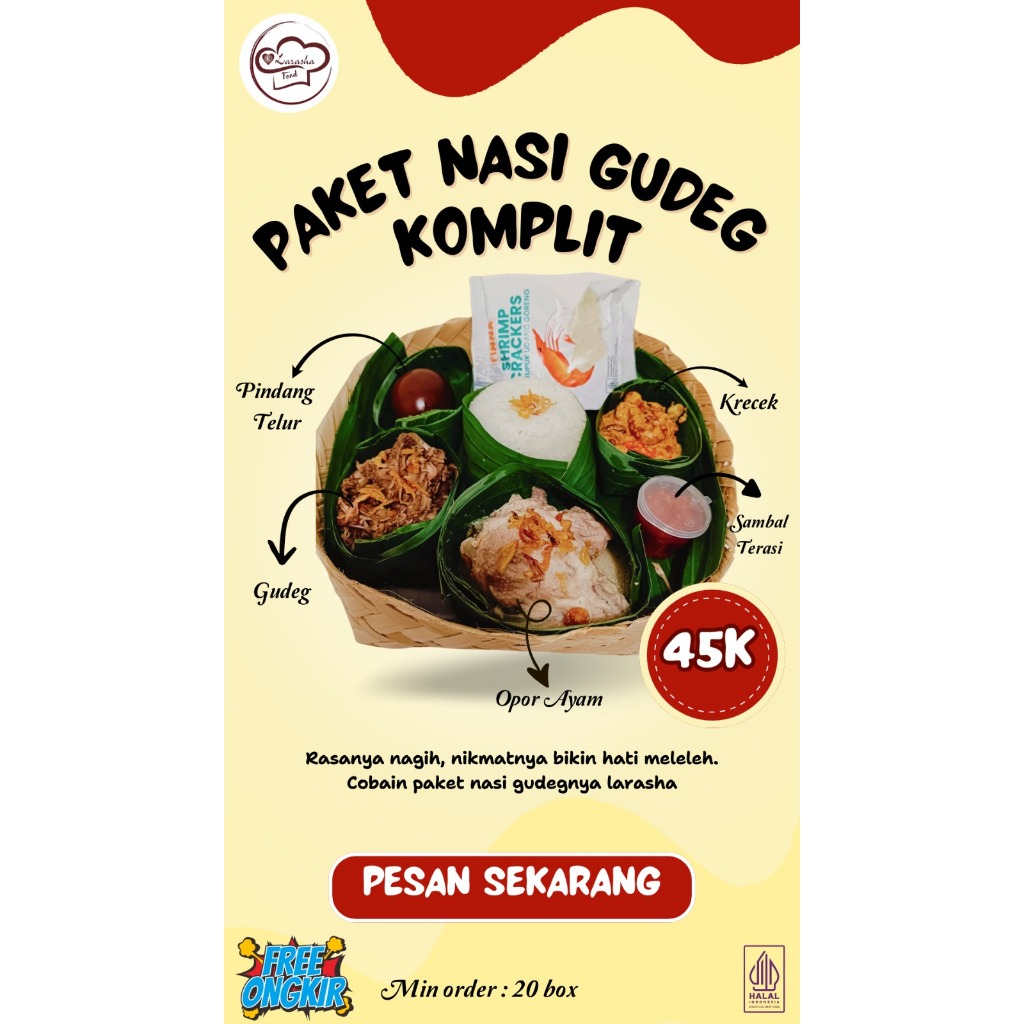 Jual Nasi Gudeg Yogyakarta/Jual Paket Gudeg Besek/Paket Nasi Gudeg Murah/Jual Nasi Besek Depok