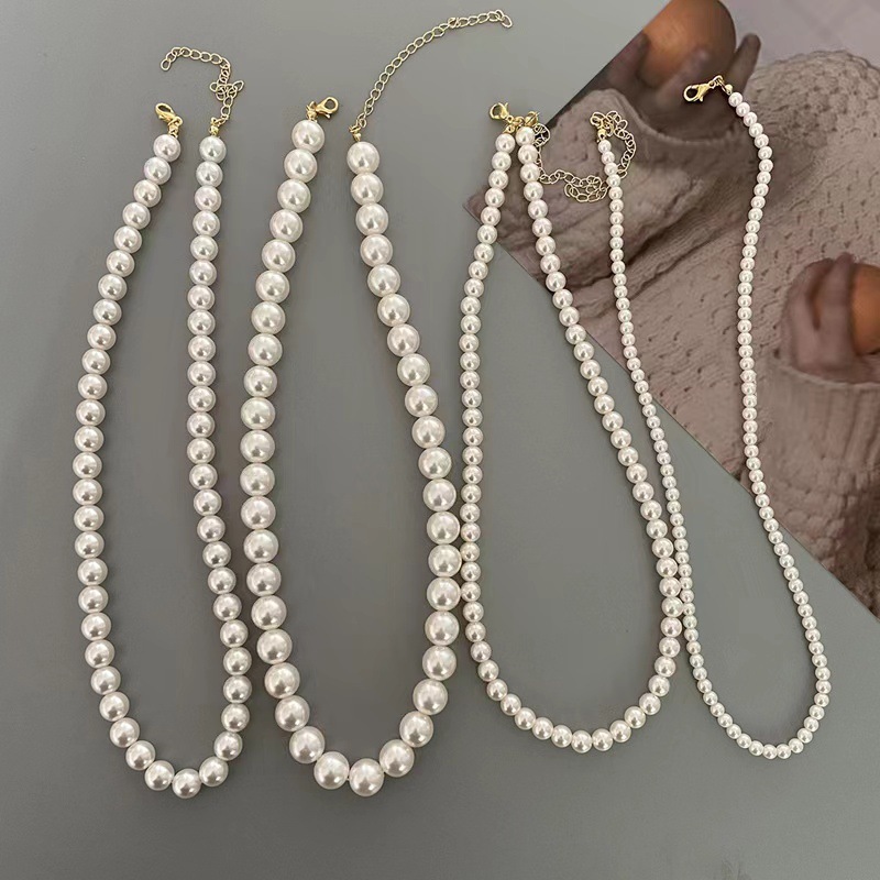 Ohellow.Studio VICTORIA Woman Beads Necklace Kalung Mutiara Hijab Friendly Aesthetic Korea   [A1‑1]