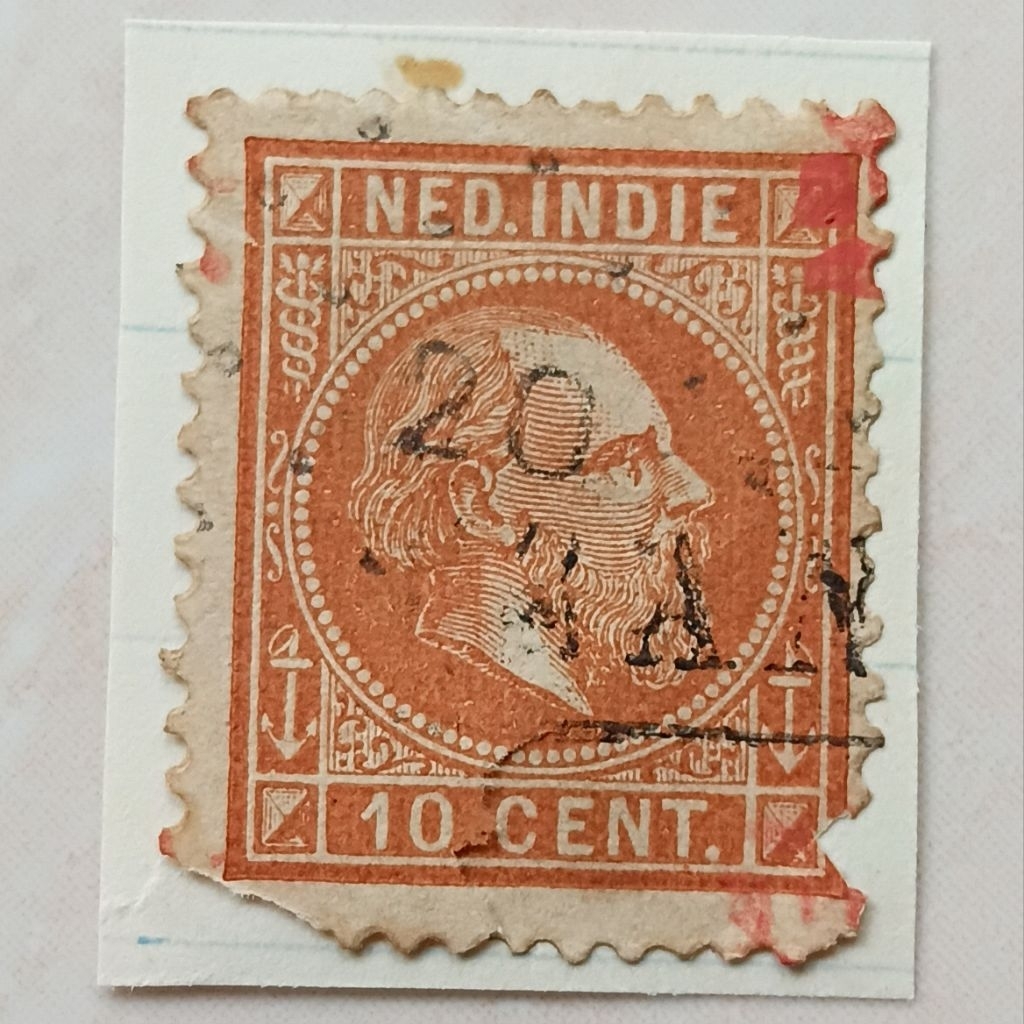 Perangko Prangko Kuno Nederland Indie Hindia Belanda 10 Cent 1888 Seri Willem III - YN3076