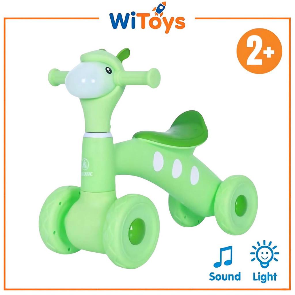 Exotic Balance Bike Alpaca Mainan Anak Sepeda Roda 4 Ride On Keseimbangan Musik Lampu