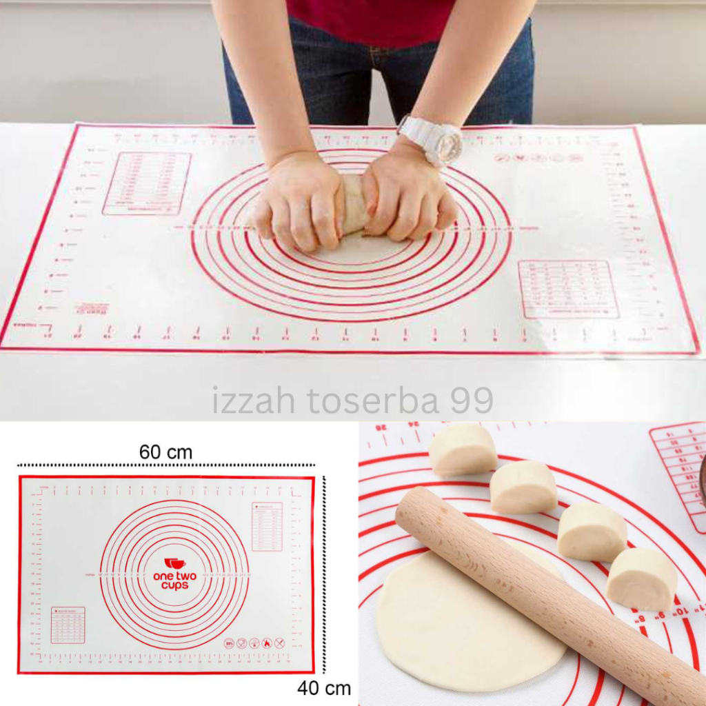Alas Adonan Silikon 60x40cm - Mudah Dibersihkan, Anti Lengket