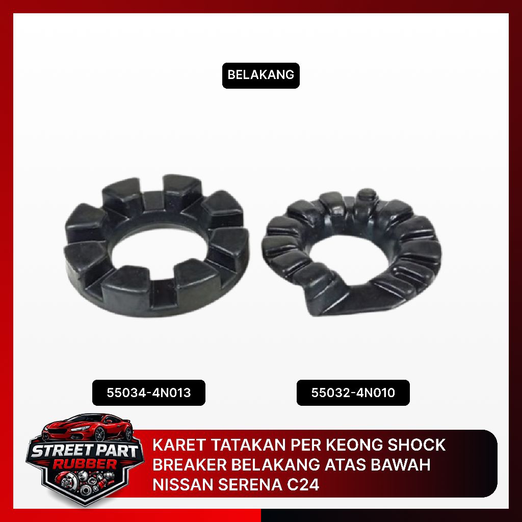 KARET TATAKAN BANTALAN PER KEONG AHOCK BREAKER BELAKANG ATAS BAWAH NISSAN SERENA C24