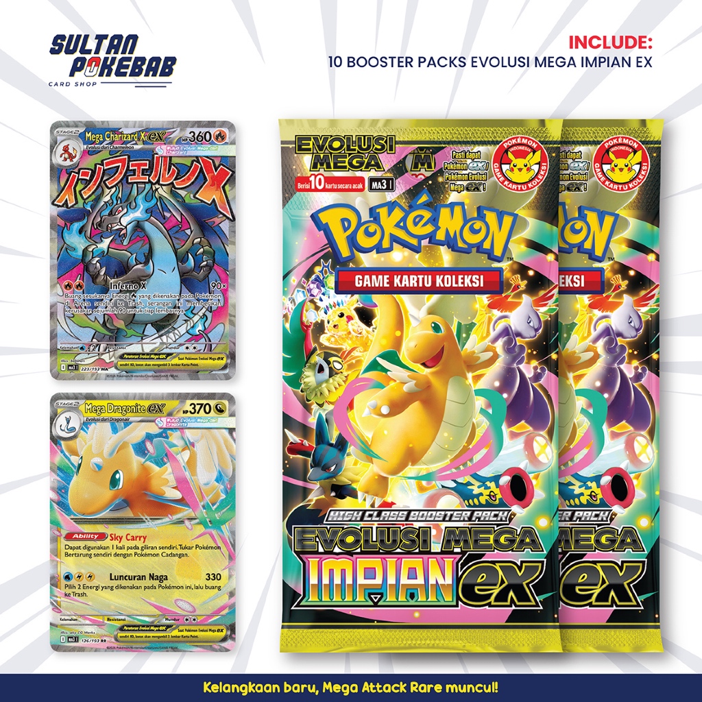 MA3 BOOSTER BOX EVOLUSI MEGA IMPIAN EX | POKEMON OFFICIAL INDONESIA | MEGA DREAM TRADING CARD GAME