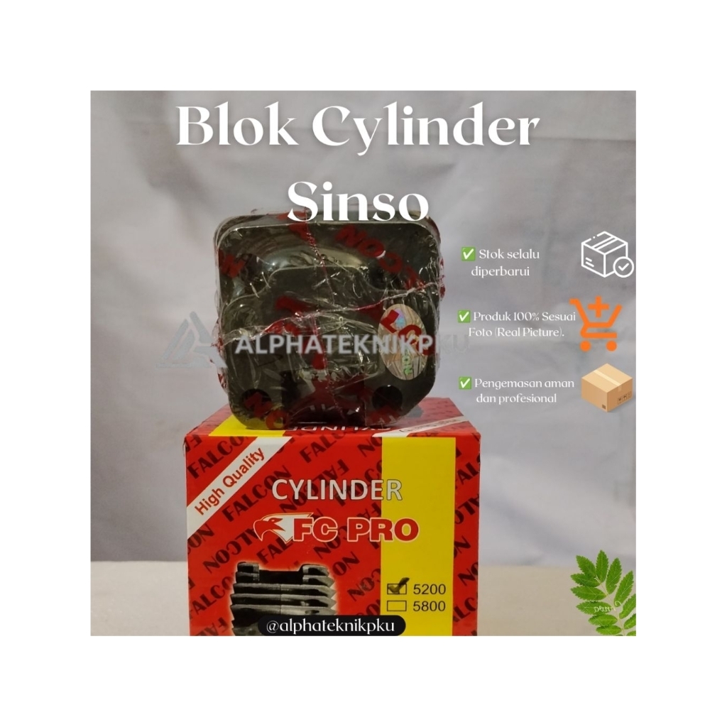 Blok Block Sinso Chainsaw Cylinder FALCON FC Pro 5200 ORI