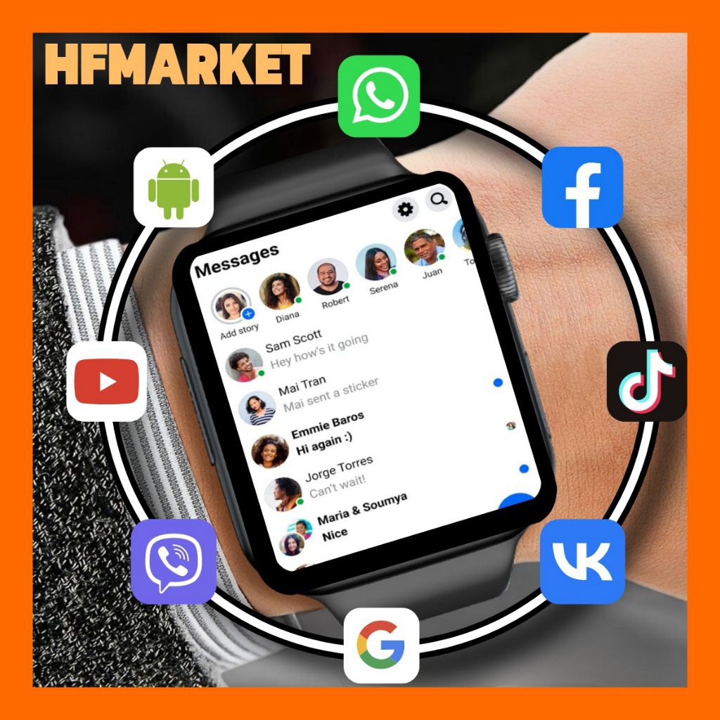 JAM TANGAN HP SMARTWATCH PINTAR JAM TANGAN PRIA ANAK WANITA UNISEX CUSTOM WALPAPER SMARTWATCH TERBAR