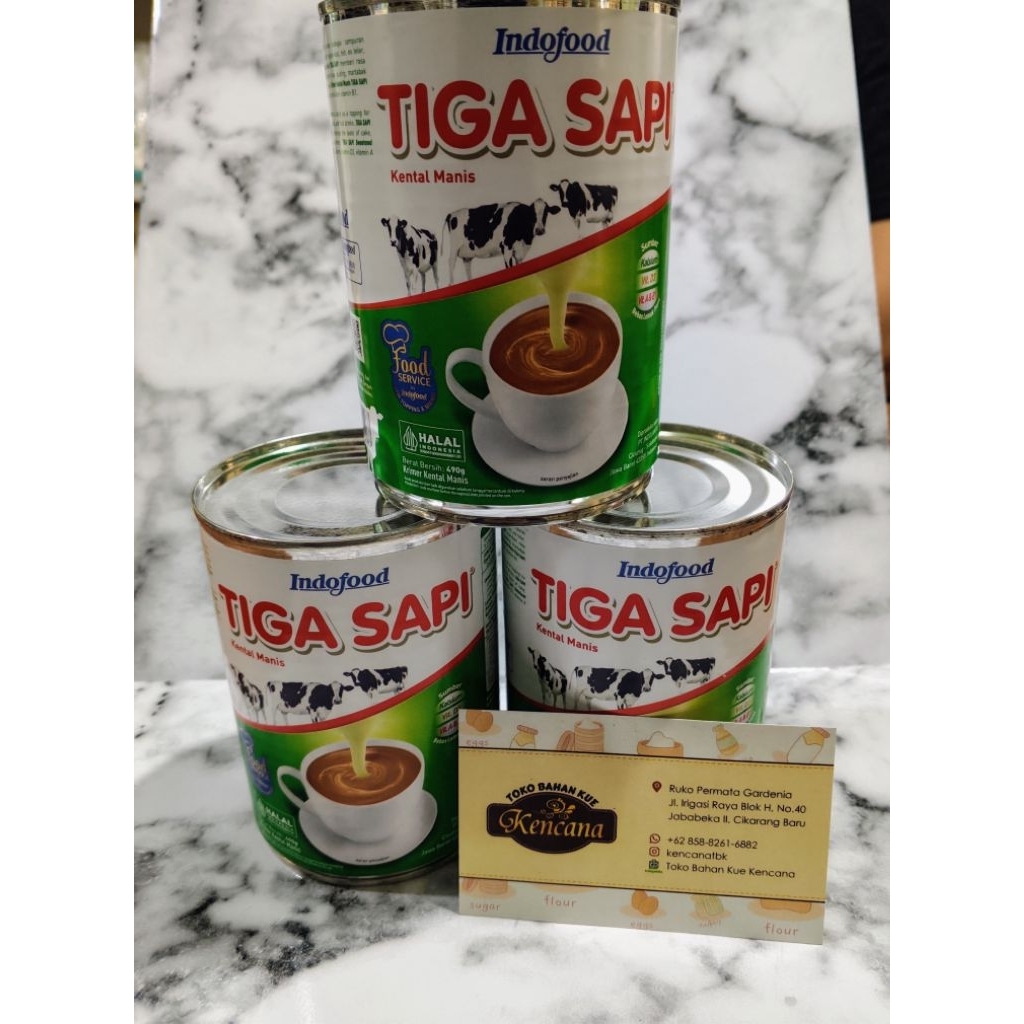 SUSU KENTAL MANIS TIGA SAPI 490GRAM / TIGA SAPI SUSU KENTAL TIGA SAPI 490GR