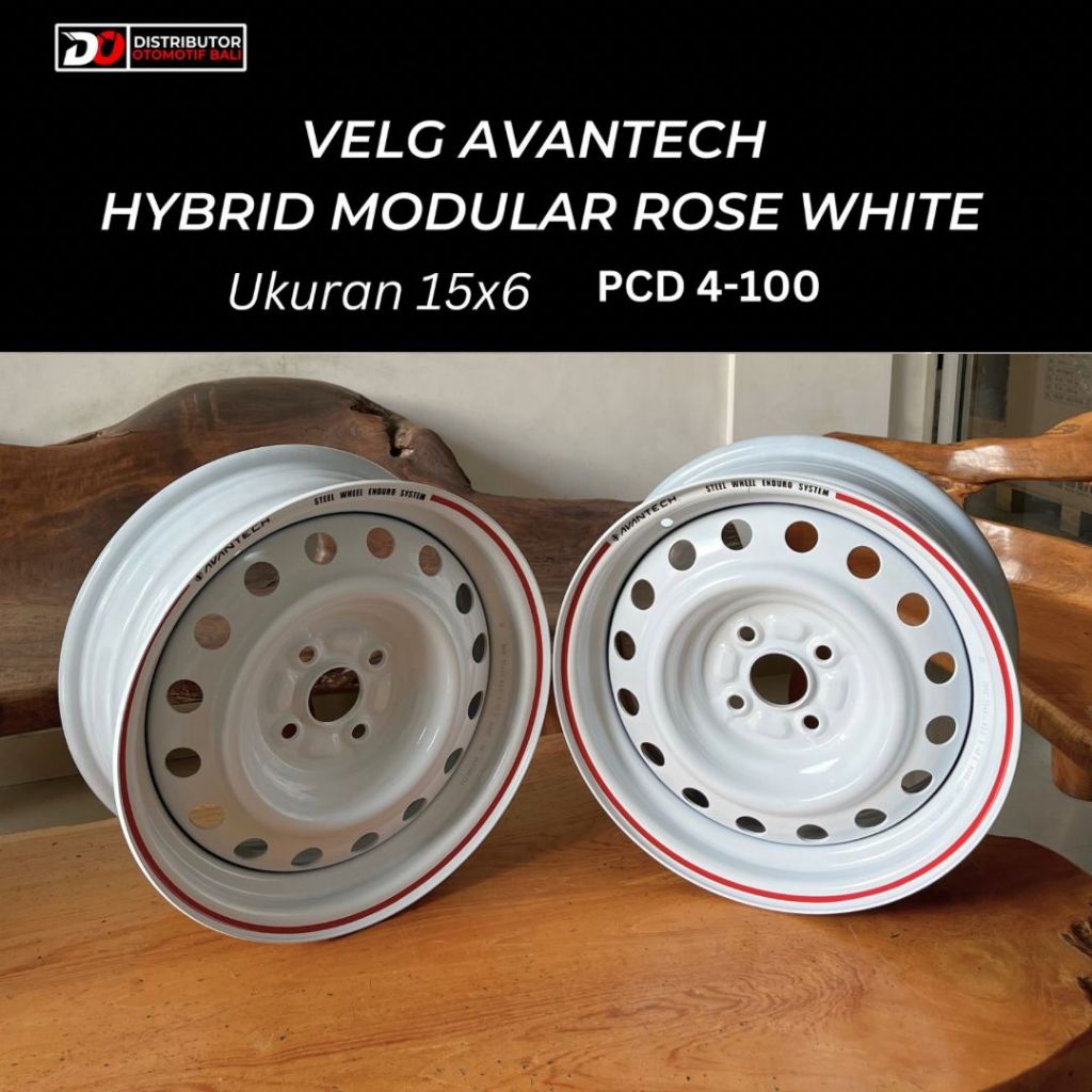 Velg Avantech Hybrid Modular Rose White Ukuran 15x6 PCD 4-100