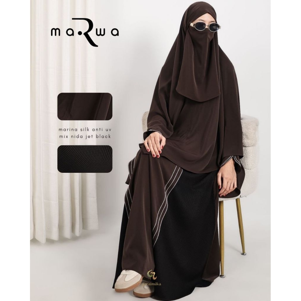 GAMIS MARWA SERIES BY GERAI MIKA | GAMIS SET KHIMAR HIJAB MURAH UMROH TERLARIS ANTI UV