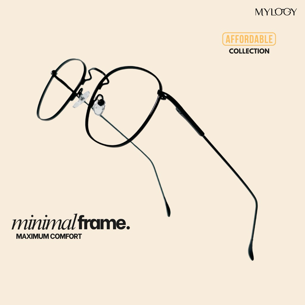 MYLOGY - BUYA | Frame Kacamata Bulat | Kacamata Minus / Plus / Silinder Unisex Pria dan Wanita