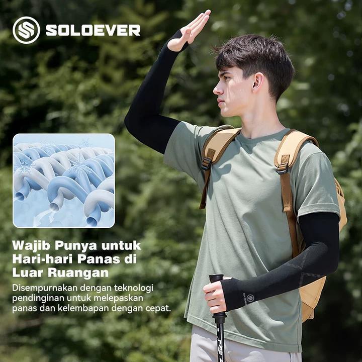SOLOEVER Anti UV Sports Cycling Arm Sleeve Outdoor Manset Tangan Sepeda Pelindung Handsock Deker Uni