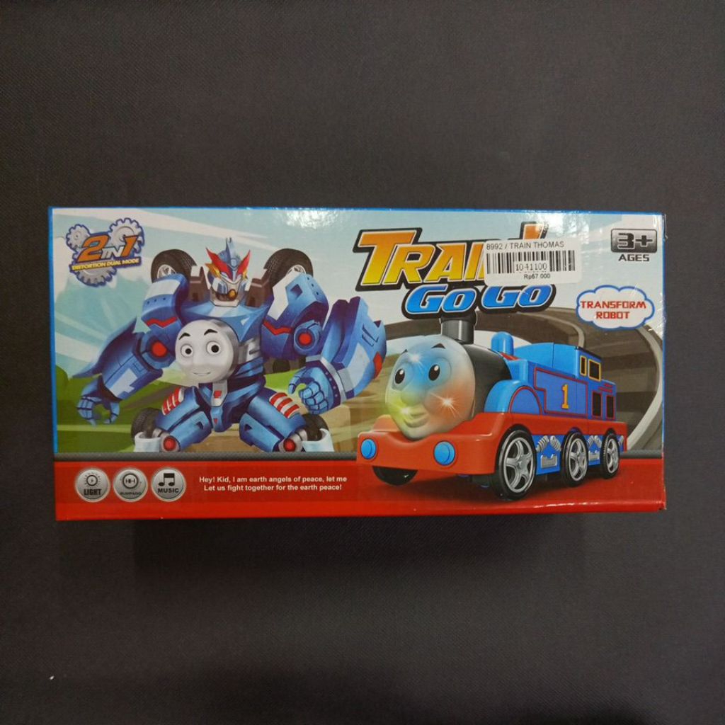 Mainan Anak Train GoGoGo / Mainan Anak Kereta Jadi Robot / Mainan Anak 2in1 / Mainan Anak Kereta Bum