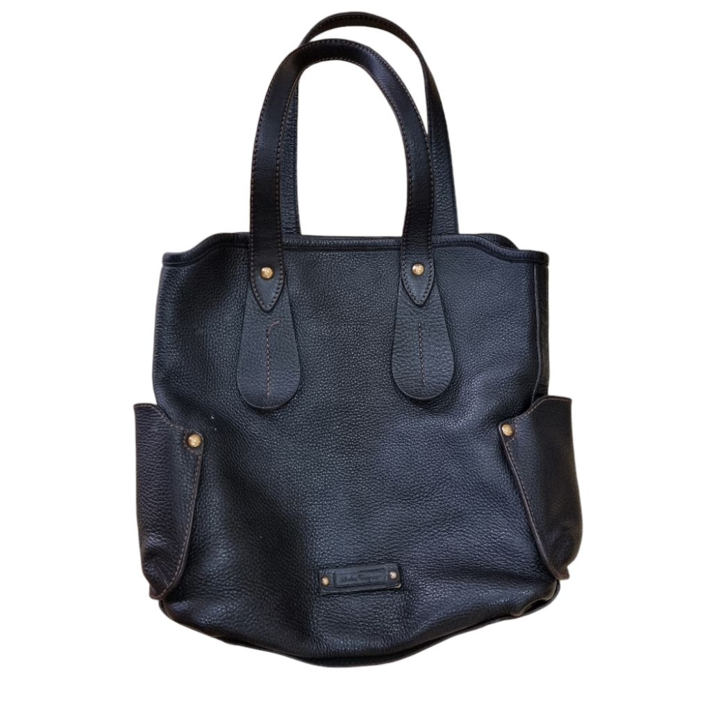 Salvatore Ferragamo Leather Tote Bag Black