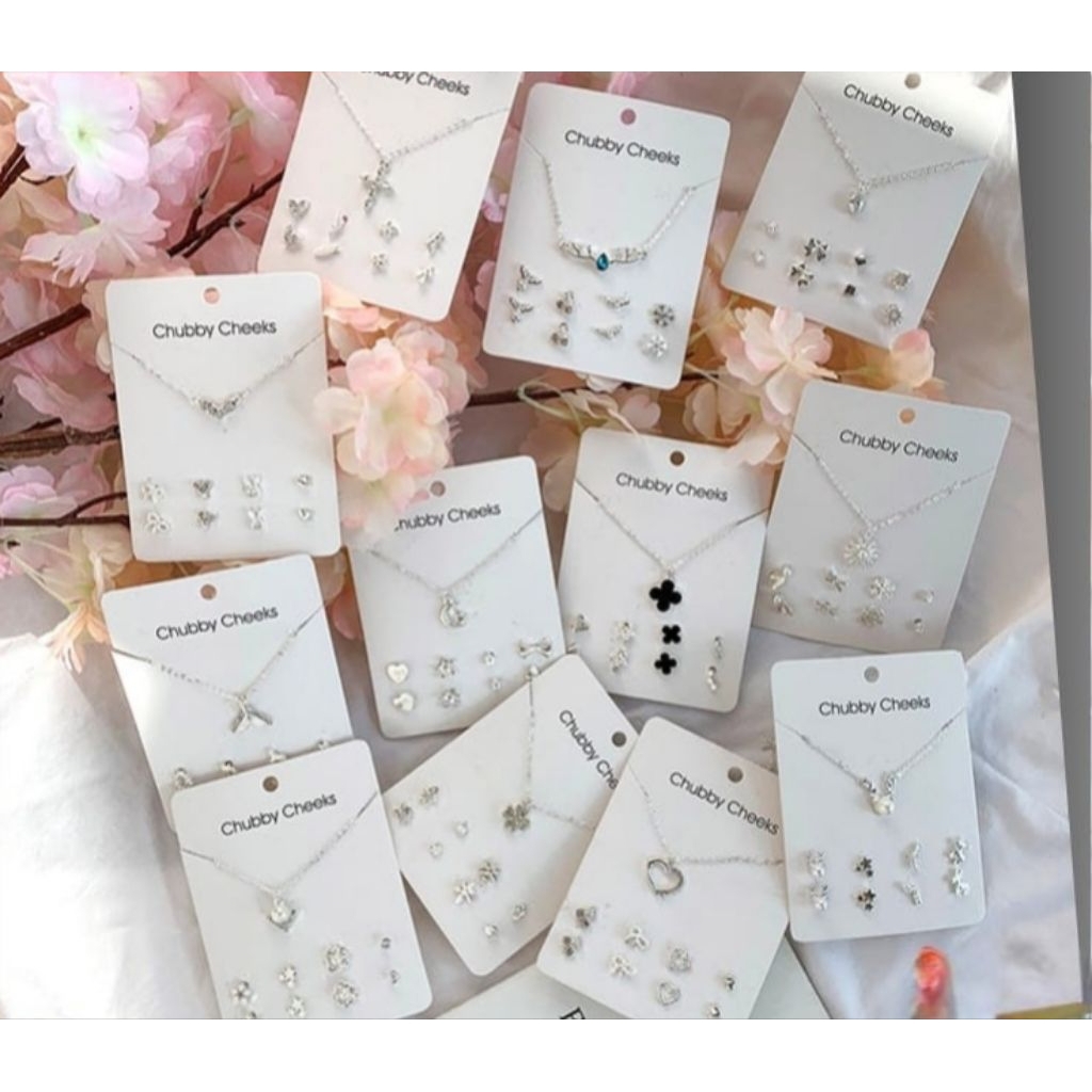 Kalung Anting Set Fashion Wanita Korea Aksesoris Murah | Aksesoris Kalung Anting Wanita
