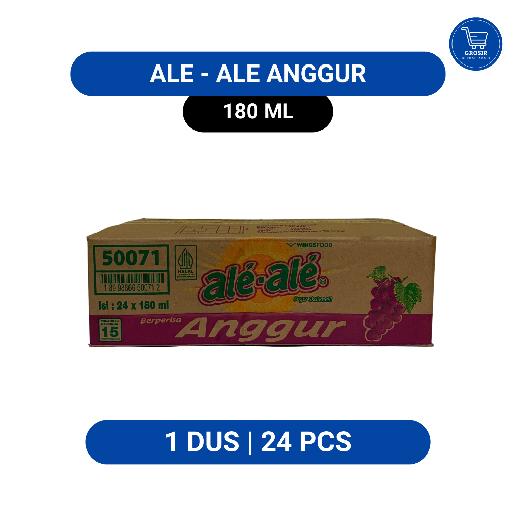 ALE ALE ANGGUR – 1 DUS (24 Cup) | Minuman Jelly Kelapa | Harga Grosir