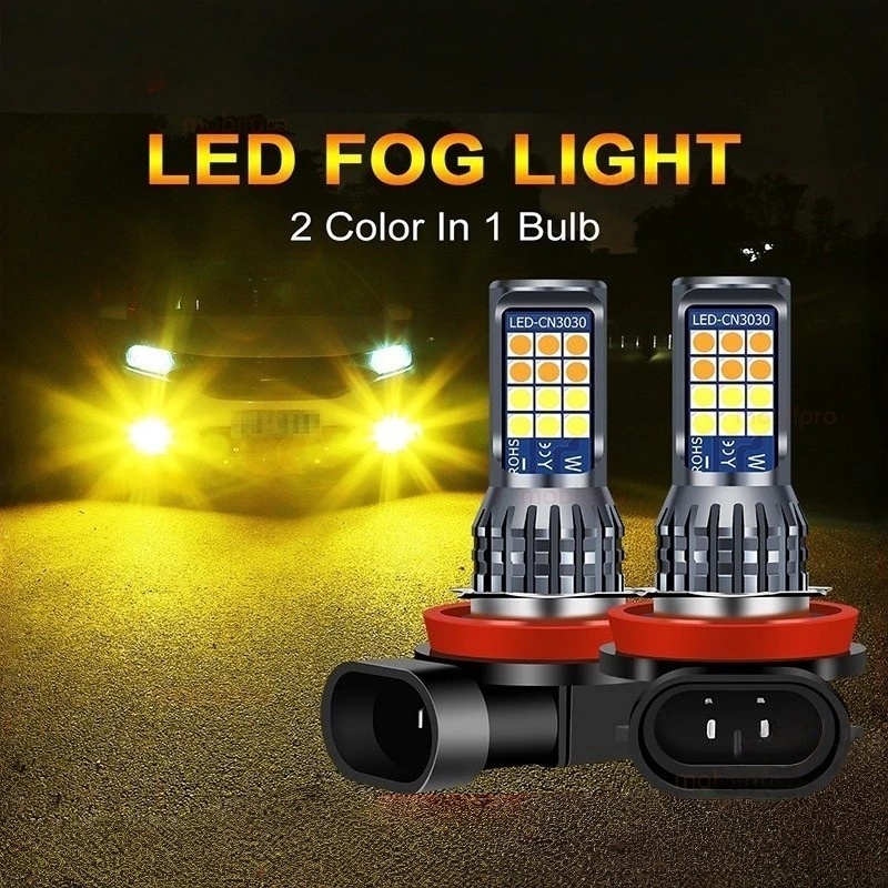 sepasang Lampu Kabut LED H11 H8 Bohlam untuk Avanza Xenia Calya Agya Brio Lampu Berkendara Depan