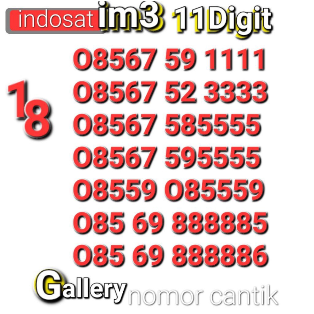 NOMOR CANTIK IM3 11DIGIT 123 5555