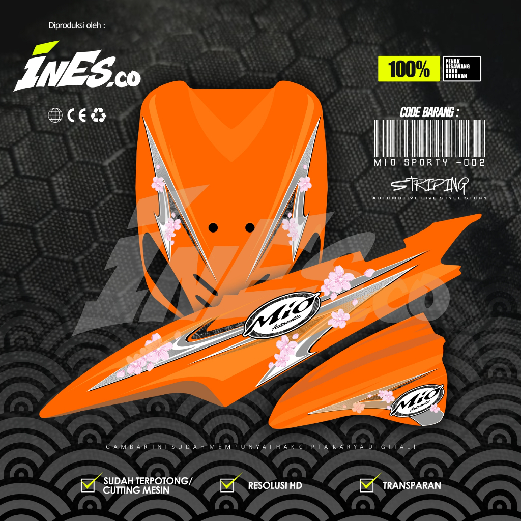 Striping mio sporty transparan striping mio custom transparan