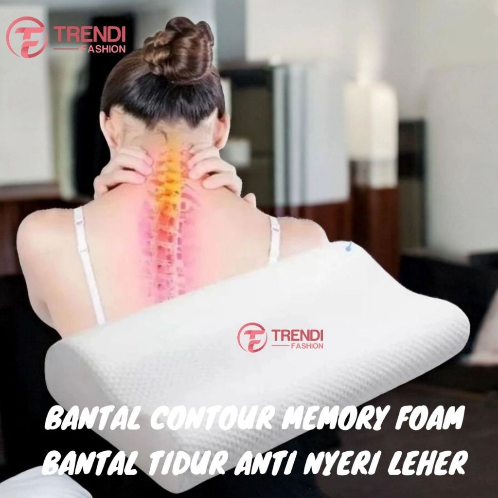 Bantal Contour Memory Foam Bantal Kesehatan Tidur Anti Nyeri Leher Punggung