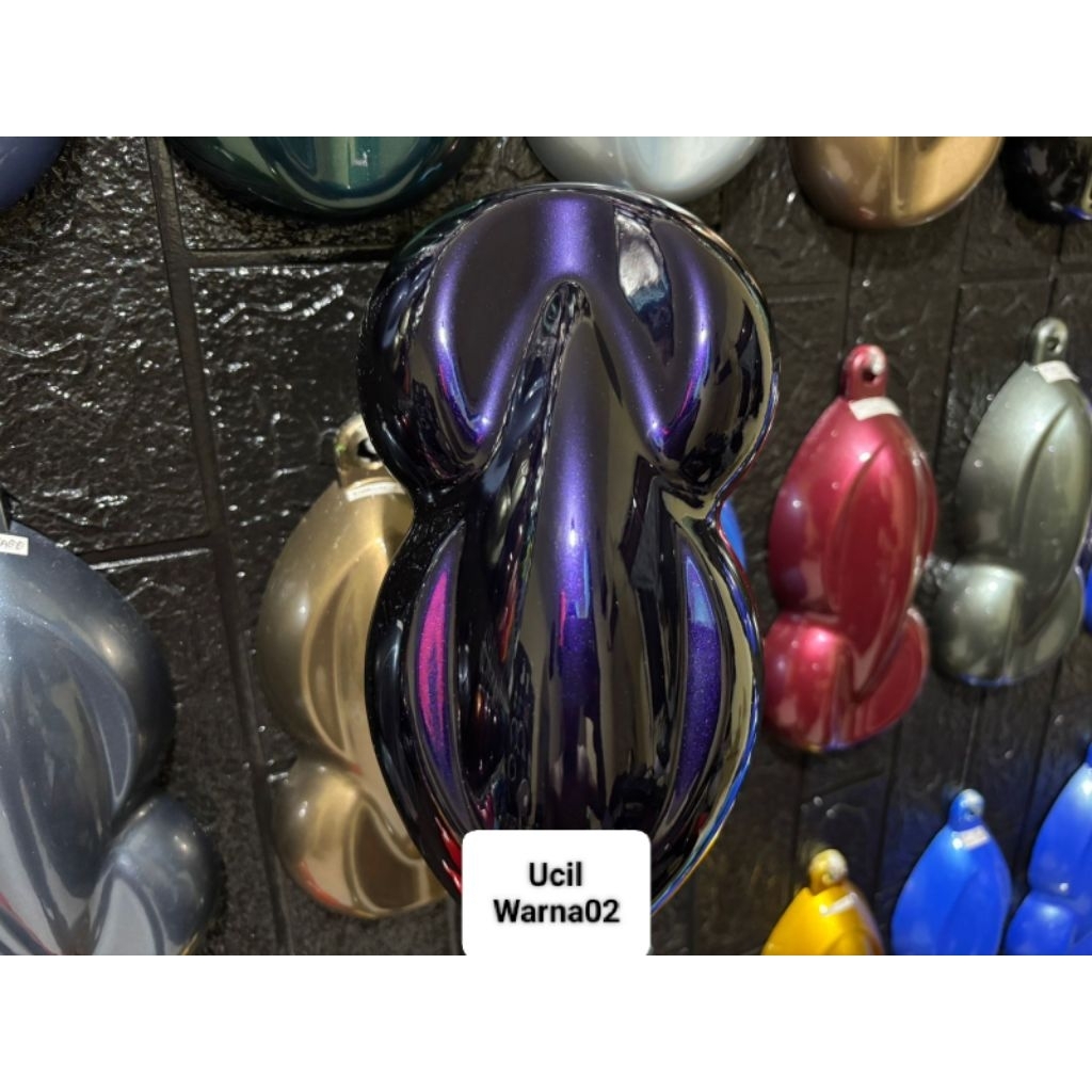 cat moonlight purple pu + free dasaran hitam solid bahan pu