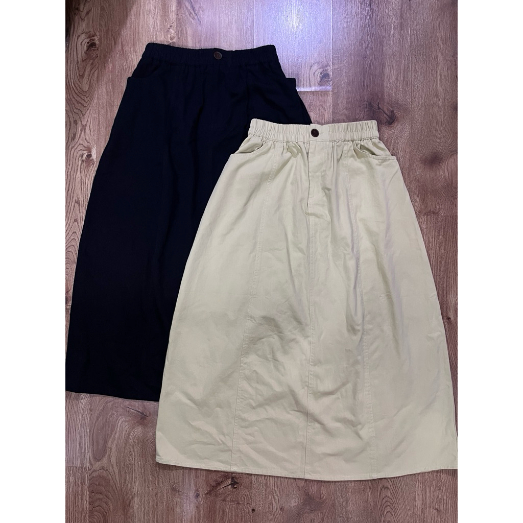 Rok midi semi jeans/rok midi bangkok/rok midi premium/rok midi import