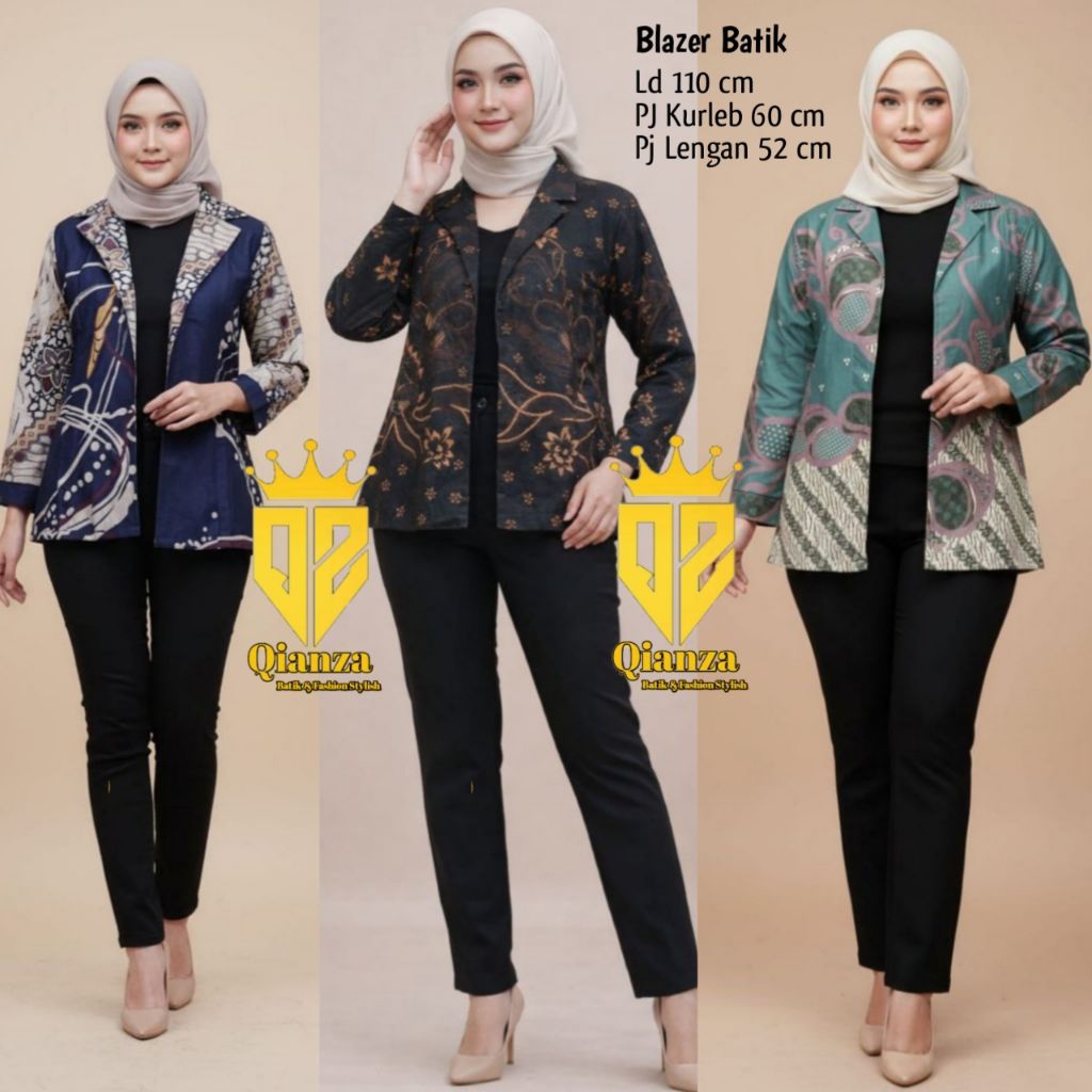 Blazer batik kekinian blazer kantor modern blazer wanita masakini