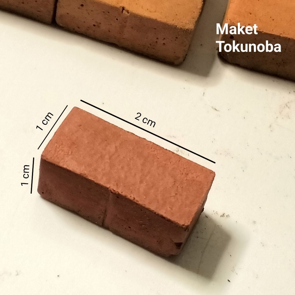 Bata merah mini ukuran 2x1x1 cm | Bata miniatur