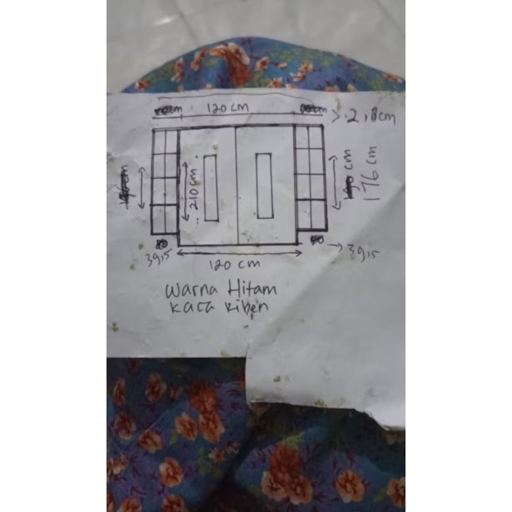 kusen+pintu kupu kupu/double full spanrel+cendela kanan kiri. kaca ornamen. uk L120xT210 komplit fre