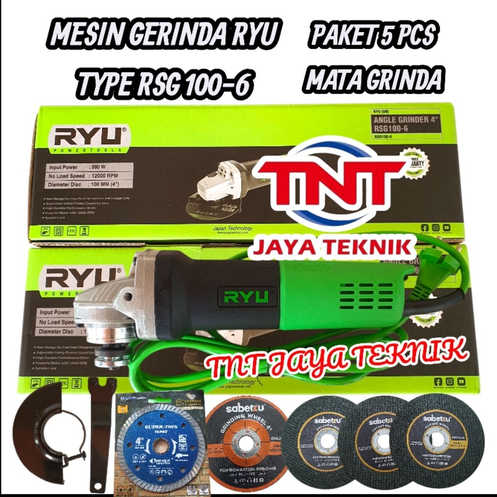 RYU RSG 100-6 MESIN GERINDA GURINDA TANGAN 4" RYU RSG 100 - 6 / MESIN GERINDA TANGAN RYU RSG100-6
