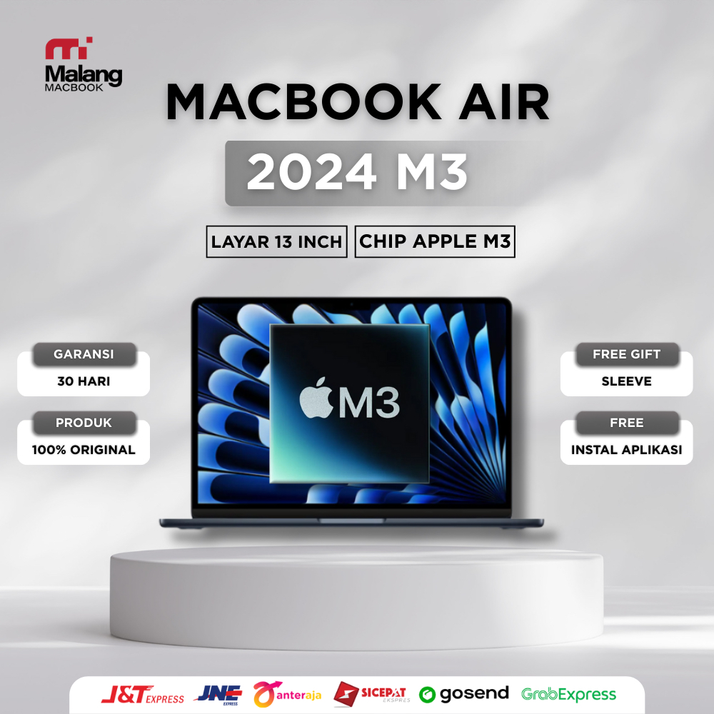 Macbook Air 13 inch 2024 M3 | Ram 16 GB | SSD 256 & 512 GB - Second ORIGINAL