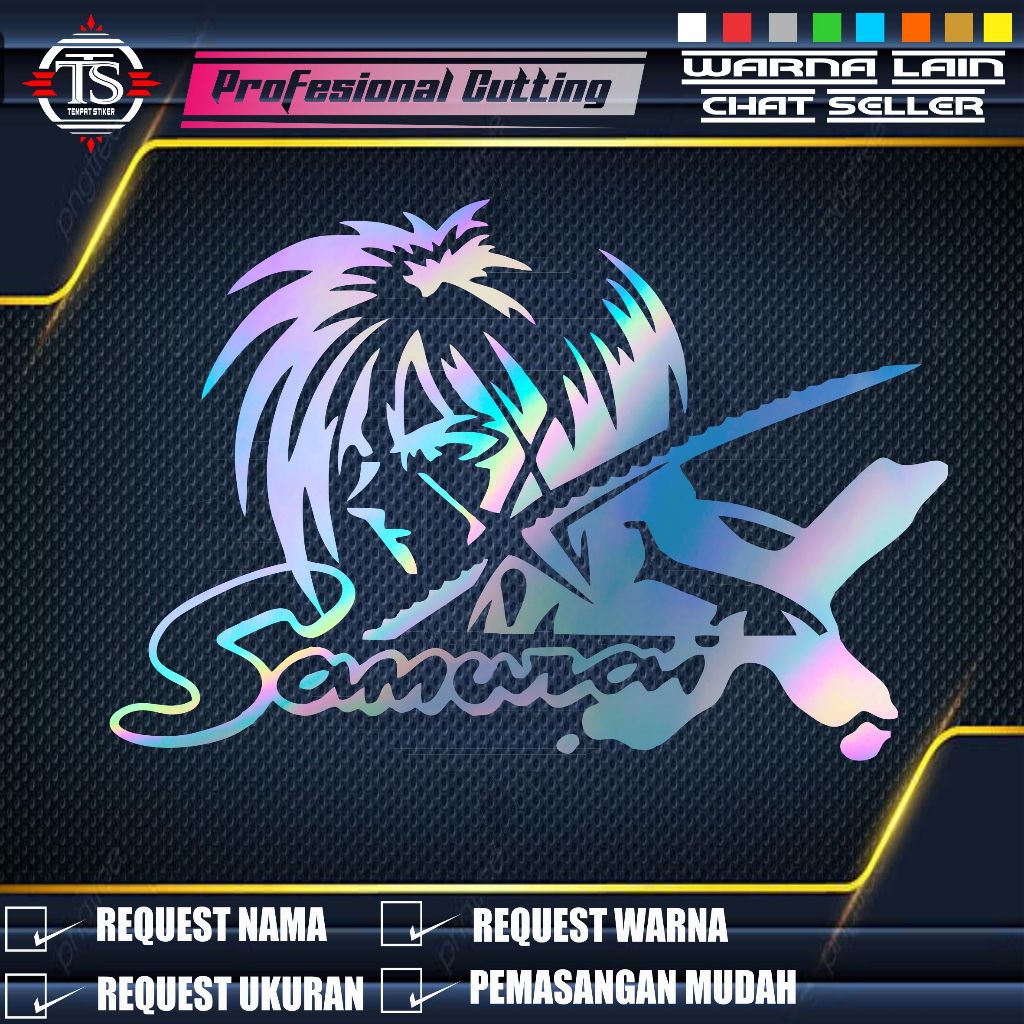 Stiker samurai x cutting sticker motor murah