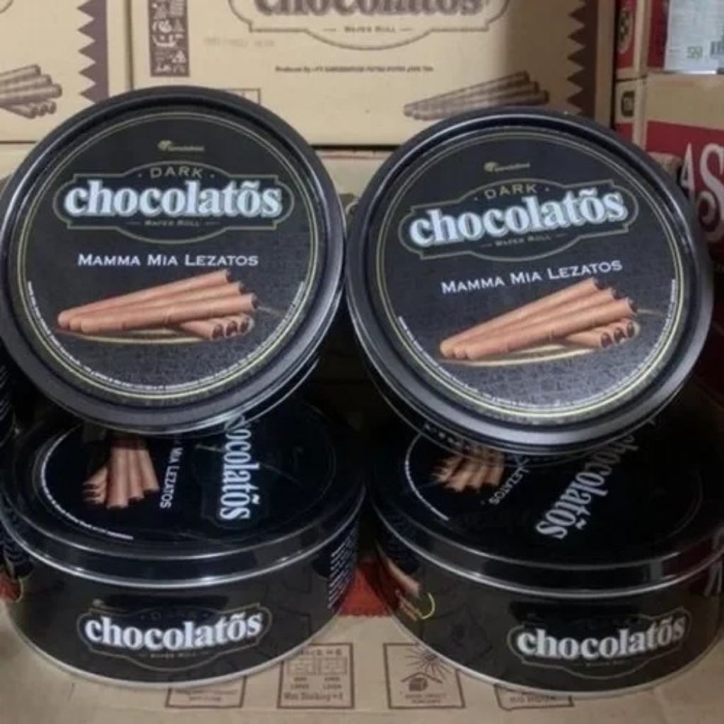 CHOCOLATOS COKLAT ROLL KALENG 190gr DARK CHOCOLATE