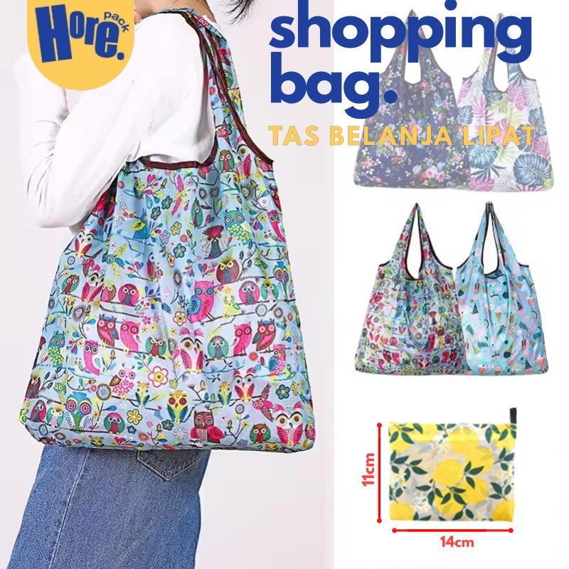 Tas Lipat Eco Bag / Tas Belanja Lipat / Shoppinh Bag / Eco Bag Motif Anti Air Ukuran Besar