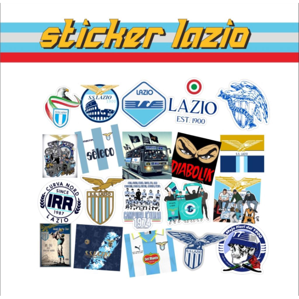 Sticker Lazio Merchandise Perekat Laziale waterproof