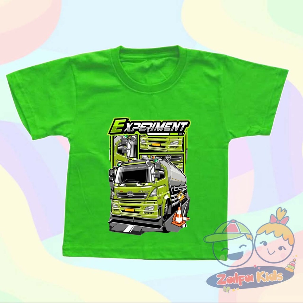 Baju Atasan Kaos Anak Truk Hino Tangki Experiment - Gratis Cetak Nama