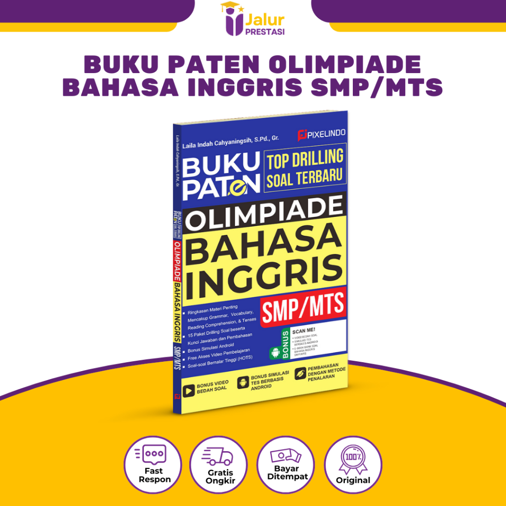 Buku Paten Olimpiade Bahasa Inggris Top Drilling Soal Terbaru SMP/MTS - Pixelindo