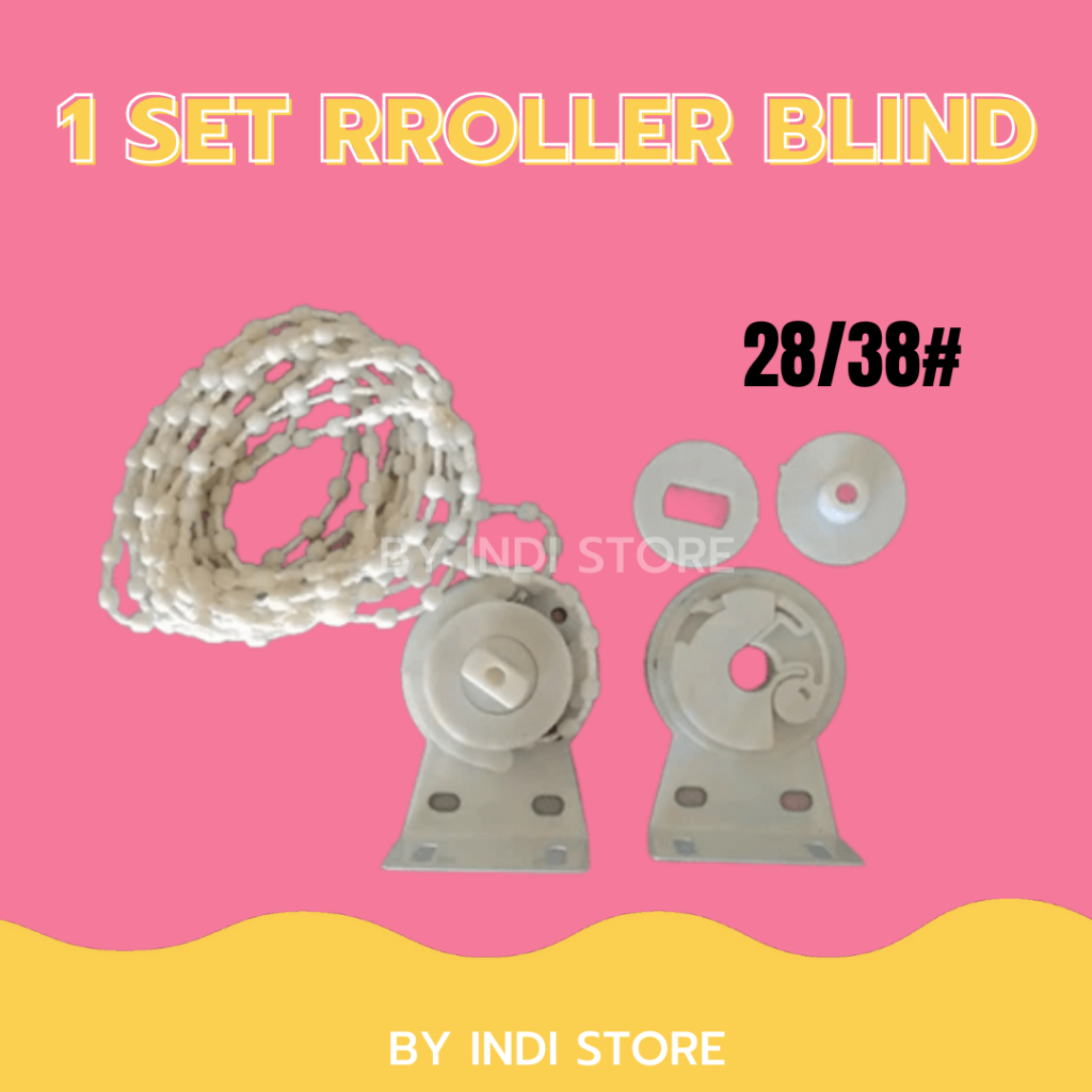 [BY INDI STORE] 1 Set Rroller Blind Head Blind Roller Jendela Bead Chain + Bracket Roller Blind Roll